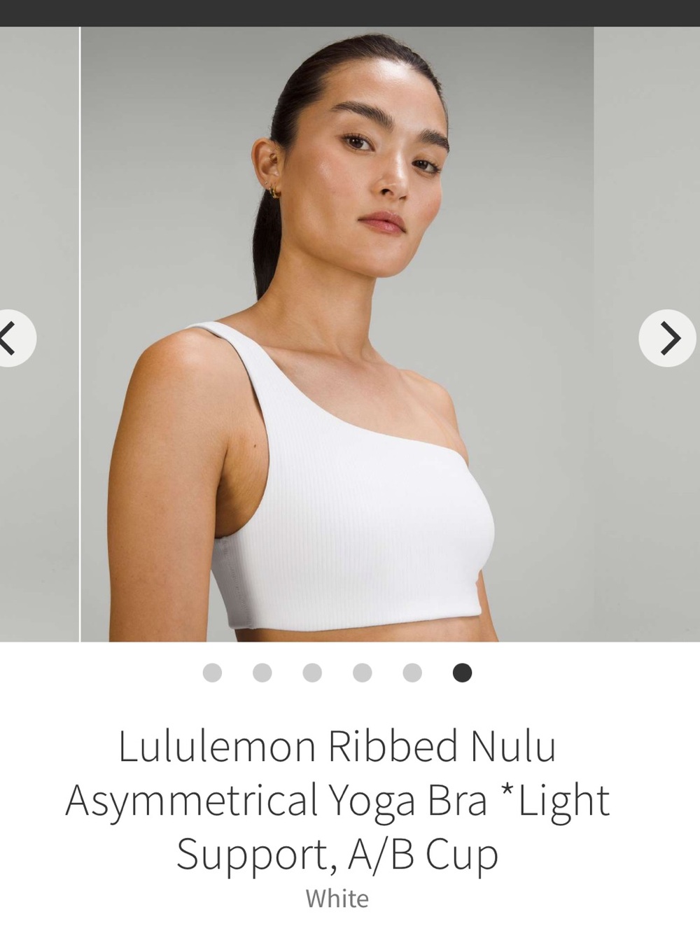 lululemon athletica Ribbed Nulu One-Shoulder Sports Bra - White